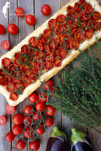 FOCACCIA POMODORINI E MELANZANE