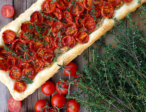 FOCACCIA POMODORINI E MELANZANE