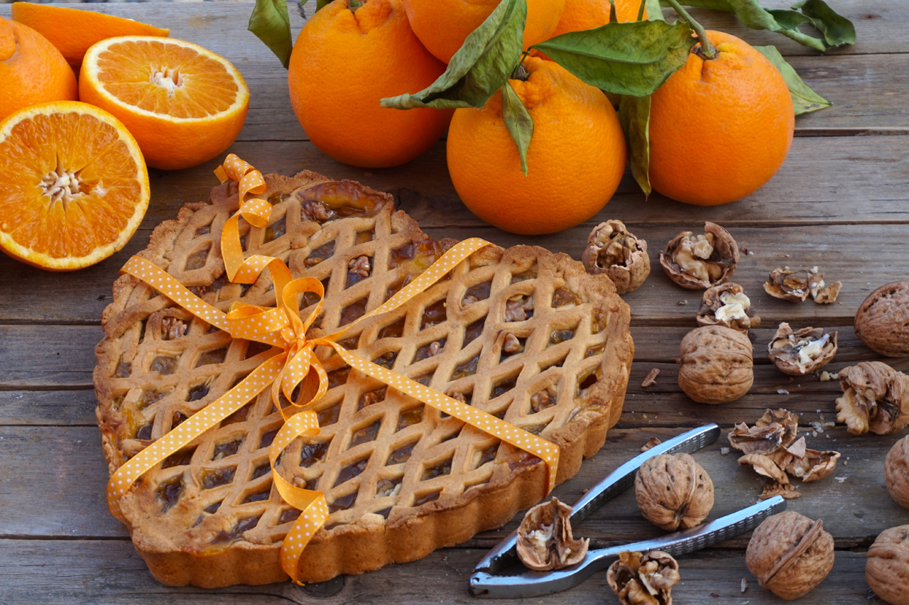 CROSTATA MARMELLATA ARANCE E NOCI